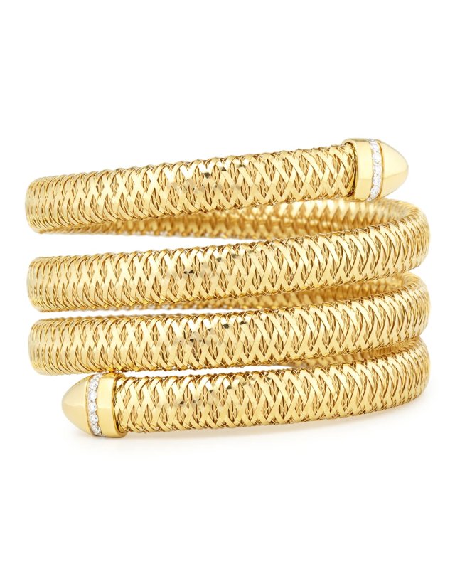 Primavera 18K Diamond Coil Bracelet